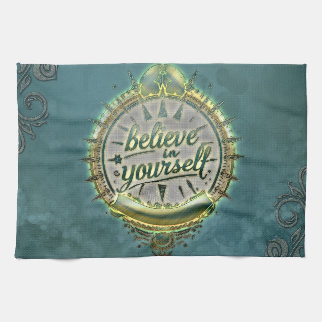 Golden Väg tror på dig själv. Kökshandduk (Horisontell)