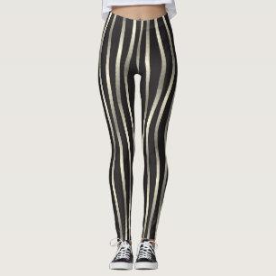 Golden vågigt rand, lyxen struktur leggings