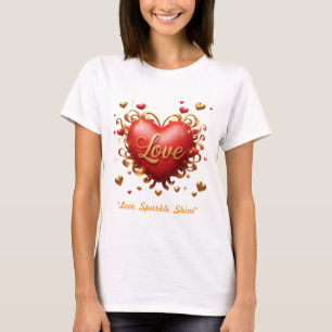 "Golden Valentine Kärlek" T Shirt
