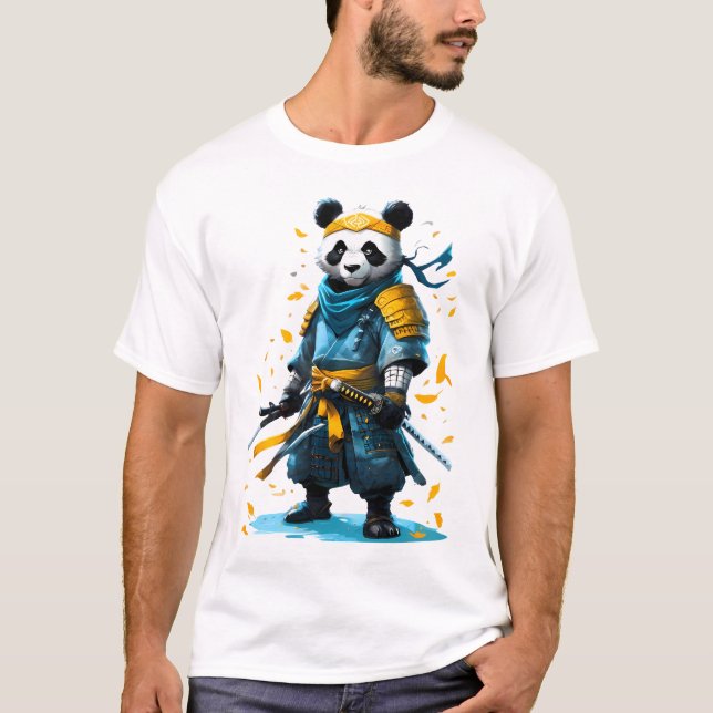 Golden Valor Panda Samurai T Shirt (Framsida)