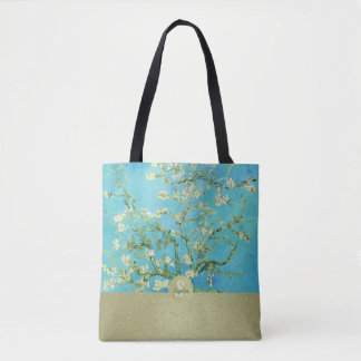Golden Van Gogh Almond Blommar Monogram Tygkasse