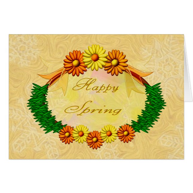 Golden Vår Card Hälsningskort (Framsidan Horizontal)