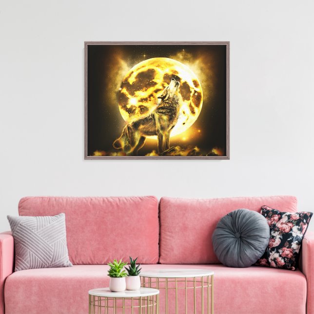 Golden Varg Canvastryck (Insitu (Vardagsrum))