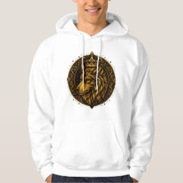Golden varg med krona-designskjortor hoodie