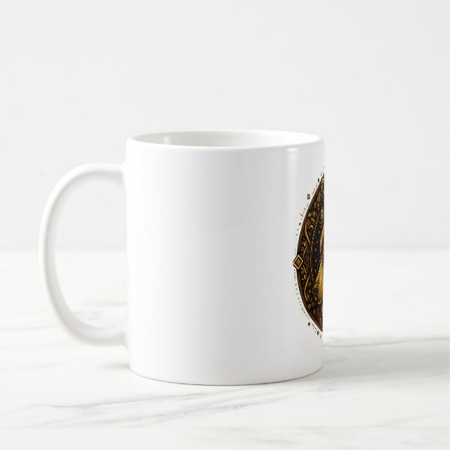 Golden varg med krona-designskjortor kaffemugg (Vänster)