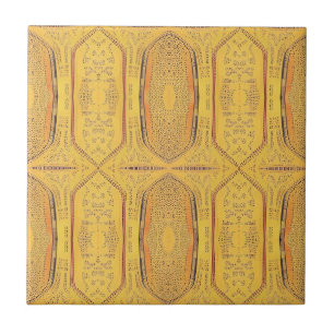 Golden varmt geometric design etchings-tal kattung kakelplatta