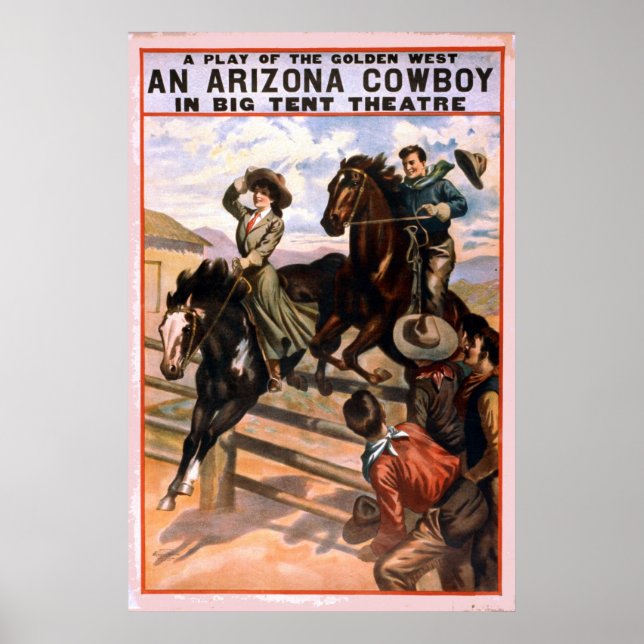 Golden Väster Cowboy Theater Poster (Framsidan)