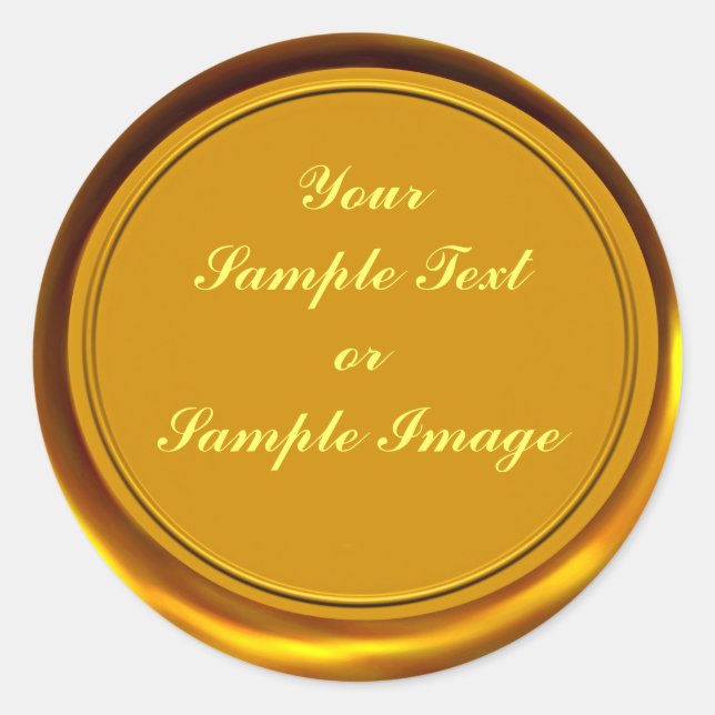 Golden Vax Seal Runt Klistermärke (Framsida)