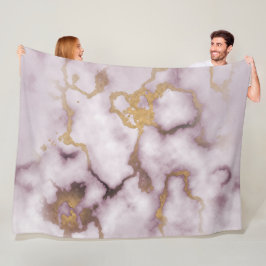 Golden Vein Marble Blush Aura Fleece Blanket