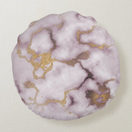 Golden Vein Marble Blush Aura Throw Pillows Rund Kudde