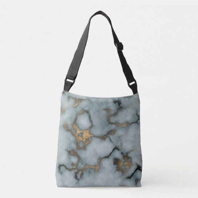 Golden Vein Marble Ocean Mist Crossbody Bags Axelväska (Framsida)
