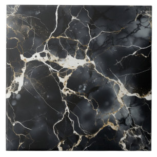 Golden Vein Splendor Black Marble Tile Kakelplatta