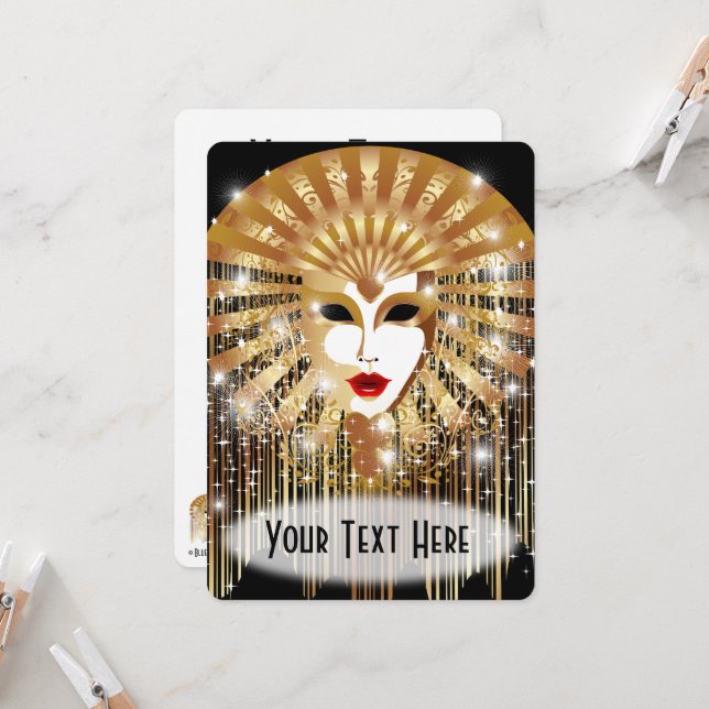 Golden Venice Carnival Party Mask (Fram/Back In Situ)