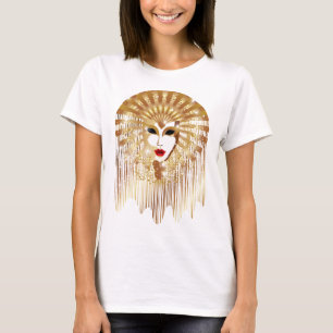 Golden Venice Carnival Party Mask T Shirt