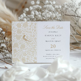 Golden Victorian Love birds Spara datumet Inbjudningar