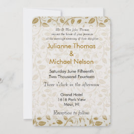 Golden Vines Bröllop Inbjudningar