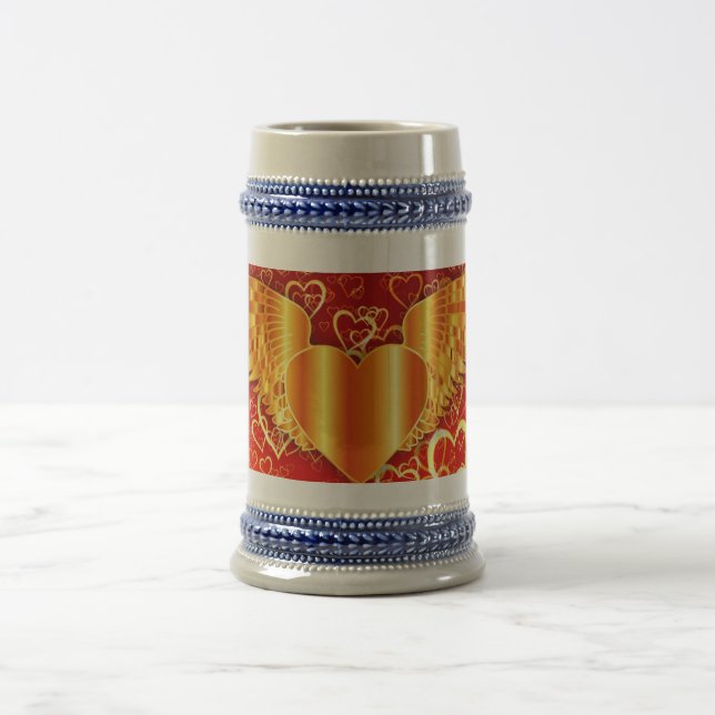 Golden Vingar Heart 22 oz Stein Sejdel (Center)