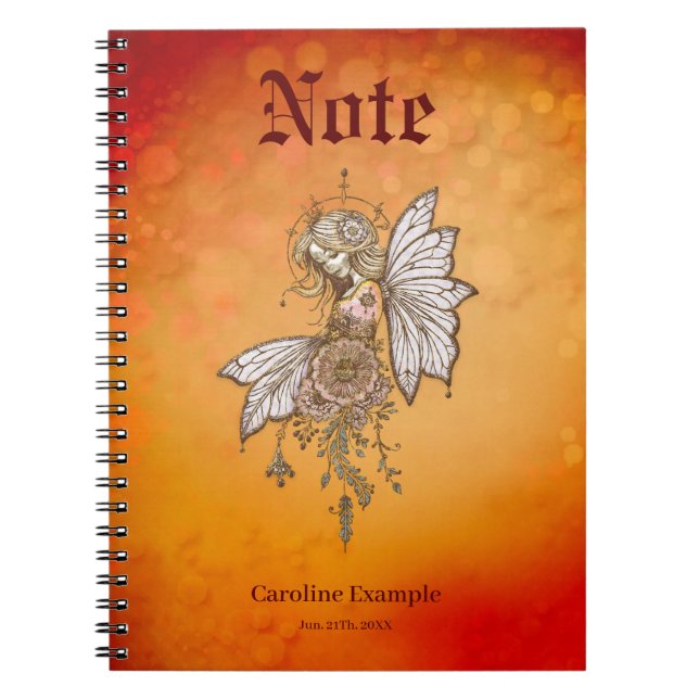 Golden vingar och blommande drömmar, magiska håret anteckningsbok (Framsidan)