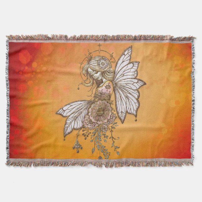 Golden vingar och blommande drömmar, magiska håret filt (Framsidan)