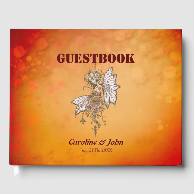 Golden vingar och blommande drömmar, magiska håret gästböcker (Framsida)