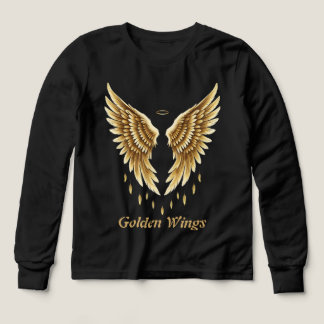 Golden Vingar T-Shirt - Elegant Black & Guld Angel