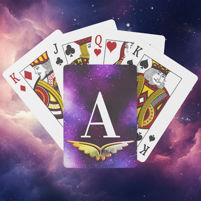 Golden Vinge Lila Galaxy Monogram Casinokort (Skapare uppladdad)