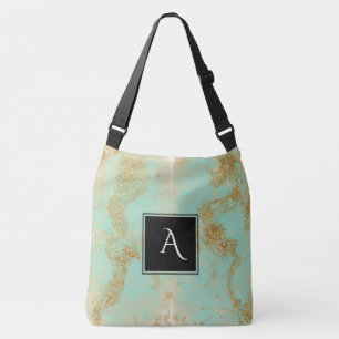 *~* Golden Vintage Turquise Guld Glitter Shabby Axelväska