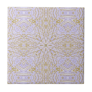 Golden violet lavender lila star geometrisk kakelplatta
