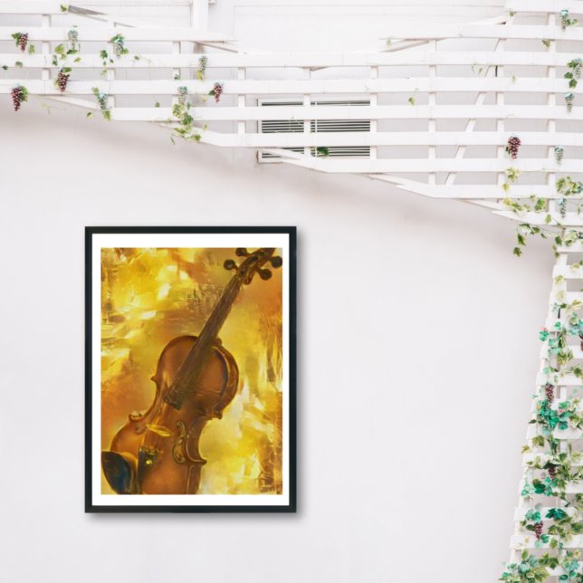 Golden Violin Artistic AI Rendering Poster (Skapare uppladdad)