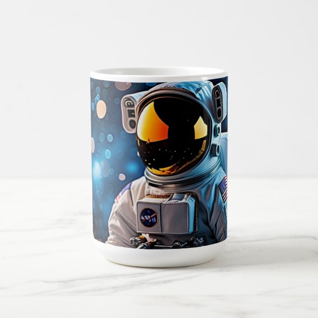 Golden-Visor Astronaut Portrait Kaffemugg (Center)