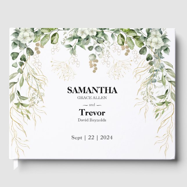 Golden Vows: En botanisk gäst Bröllop Bok (Framsida)