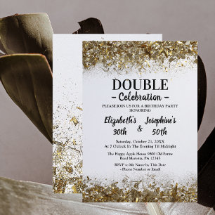 Golden Vuxen Joint Dubbla Birthday Celebration Inbjudningar