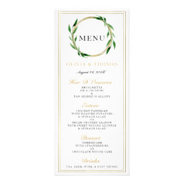 Golden Wandan Bröllop Menu Reklamkort