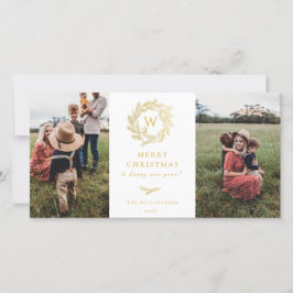 Golden Wandean Monogram Helgdag 2 fotokort Julkort