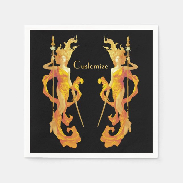 Golden Warrior Goddess Thunder_Cove Pappersservett (Framsidan)