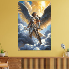 Golden Warrior of Heaven Archangel Michael Canvastryck