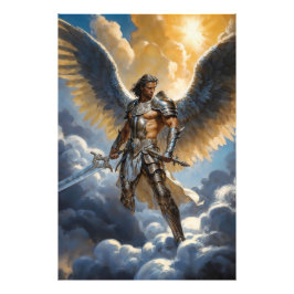 Golden Warrior of Heaven Archangel Michael Fototryck