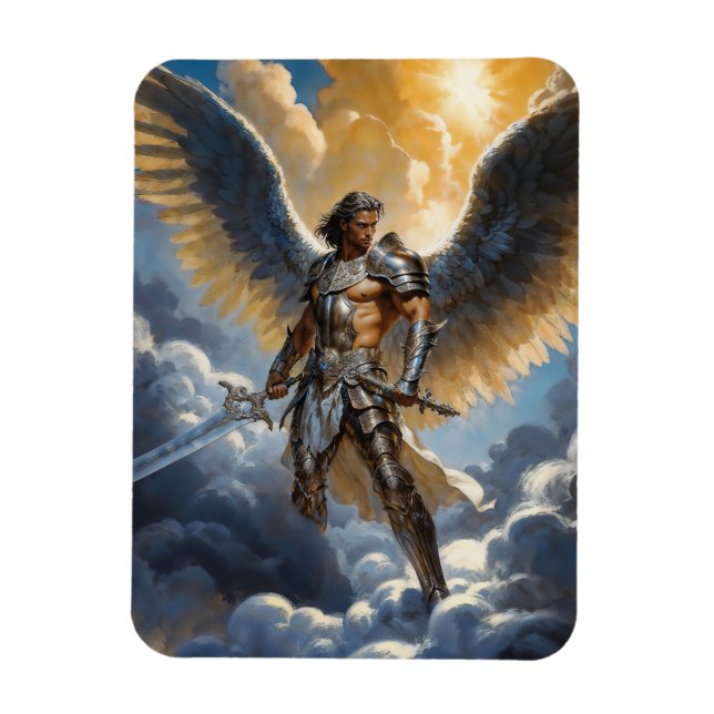 Golden Warrior of Heaven Archangel Michael Magnet (Vertikal)