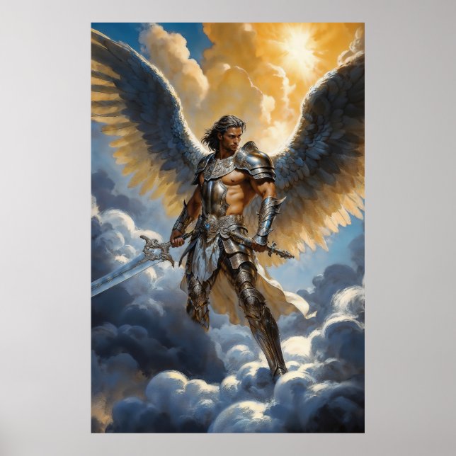 Golden Warrior of Heaven Archangel Michael Poster (Framsidan)