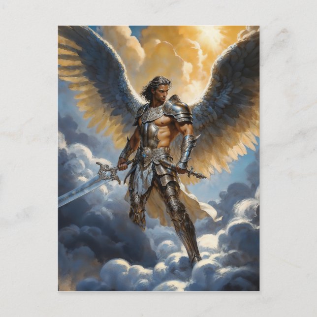 Golden Warrior of Heaven Archangel Michael Vykort (Framsida)