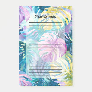 Golden Watercolor Tropical Löv Paradise Post-it Block