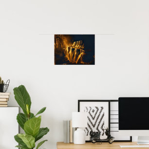 Golden Waterfall Abstrakt Art - Luxurie Digital Poster