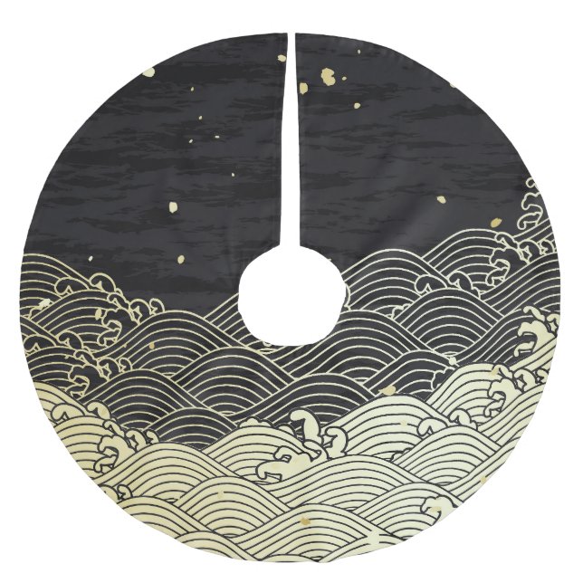 Golden wave, papper-lik struktur. julgransmatta borstad polyester (Framsidan)