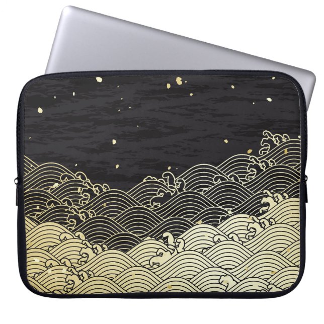 Golden wave, papper-lik struktur. laptop fodral (Framsidan)