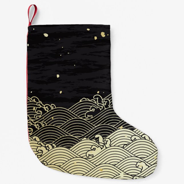 Golden wave, papper-lik struktur. liten julstrumpa (Framsidan)