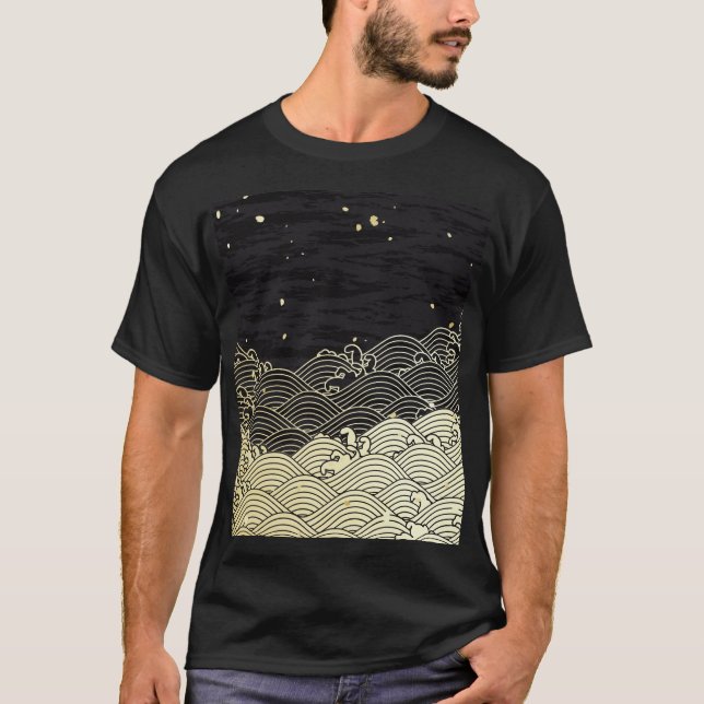 Golden wave, papper-lik struktur. t shirt (Framsida)