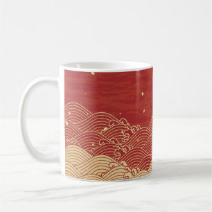 Golden Wave Papprare Struktur Mönster Kaffemugg
