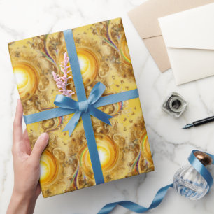 Golden Wave Wrapping Papper Presentpapper