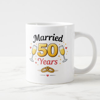 Golden Wedding Anniversary Coffee Mug Gift Jumbo Mugg