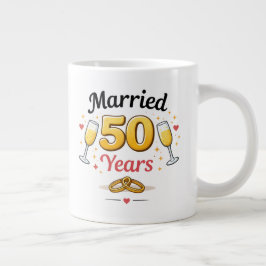 Golden Wedding Anniversary Coffee Mug Gift Jumbo Mugg